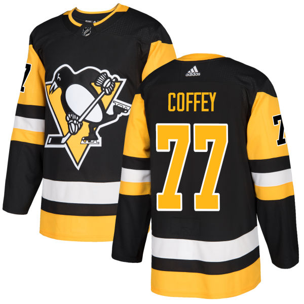 Adidas Penguins #77 Paul Coffey Black Home Authentic Stitched NHL Jersey